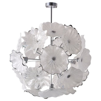 Witte kroonluchter van Muranoglas – Floréade