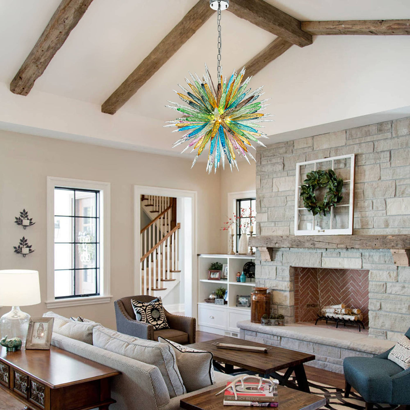 Lustre en Verre de Murano Multicolore – Aurorice