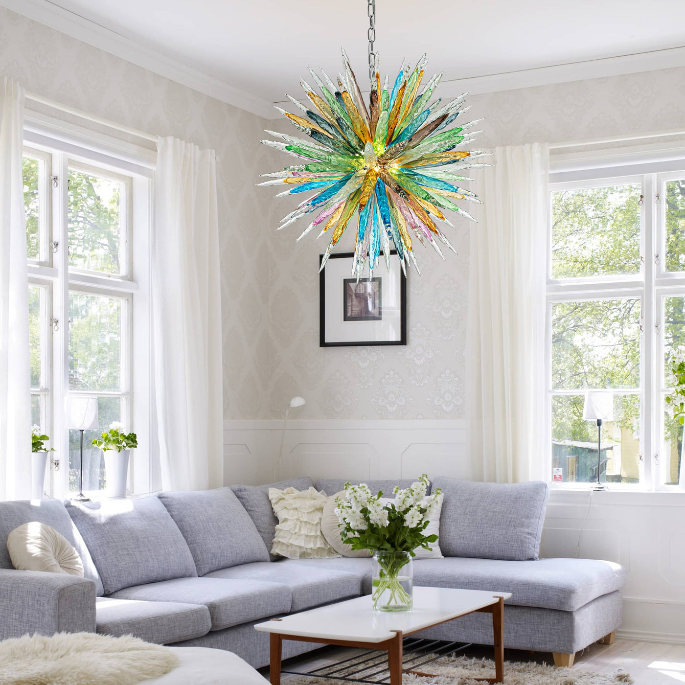 Lustre en Verre de Murano Multicolore – Aurorice