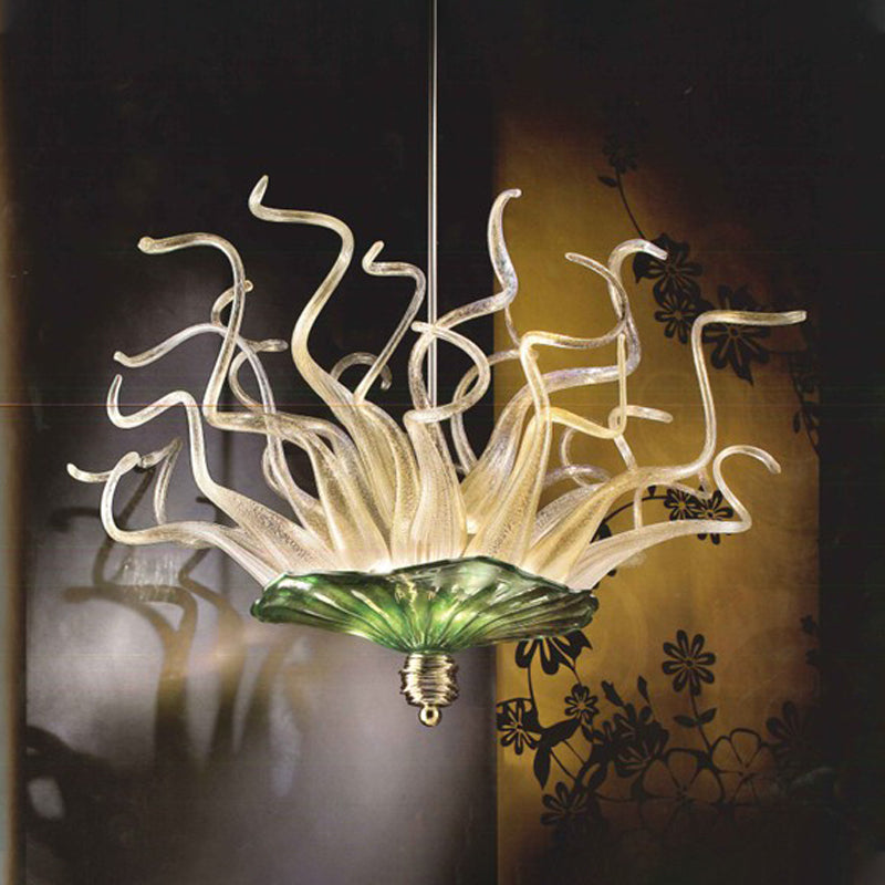 Water Lettuce Blown Glass Chandelier Home Decor Murano Glass