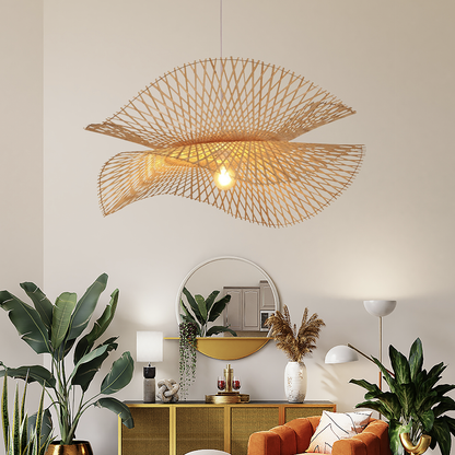 Geweven Bamboe Hanglamp in Bohemien Stijl – Savanara