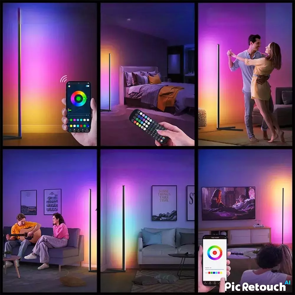 Lampadaire LED RGB à Effets Lumineux Multicolores – Color