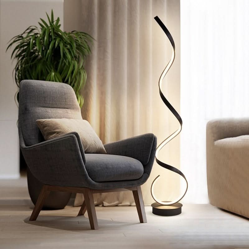 Staande Lamp Hedendaagse Spiraalsilhouet Elegante Vorm – Twysta