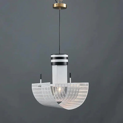 Moderne hanglamp in zwart en wit metaal voor woonkamer – Zébrano