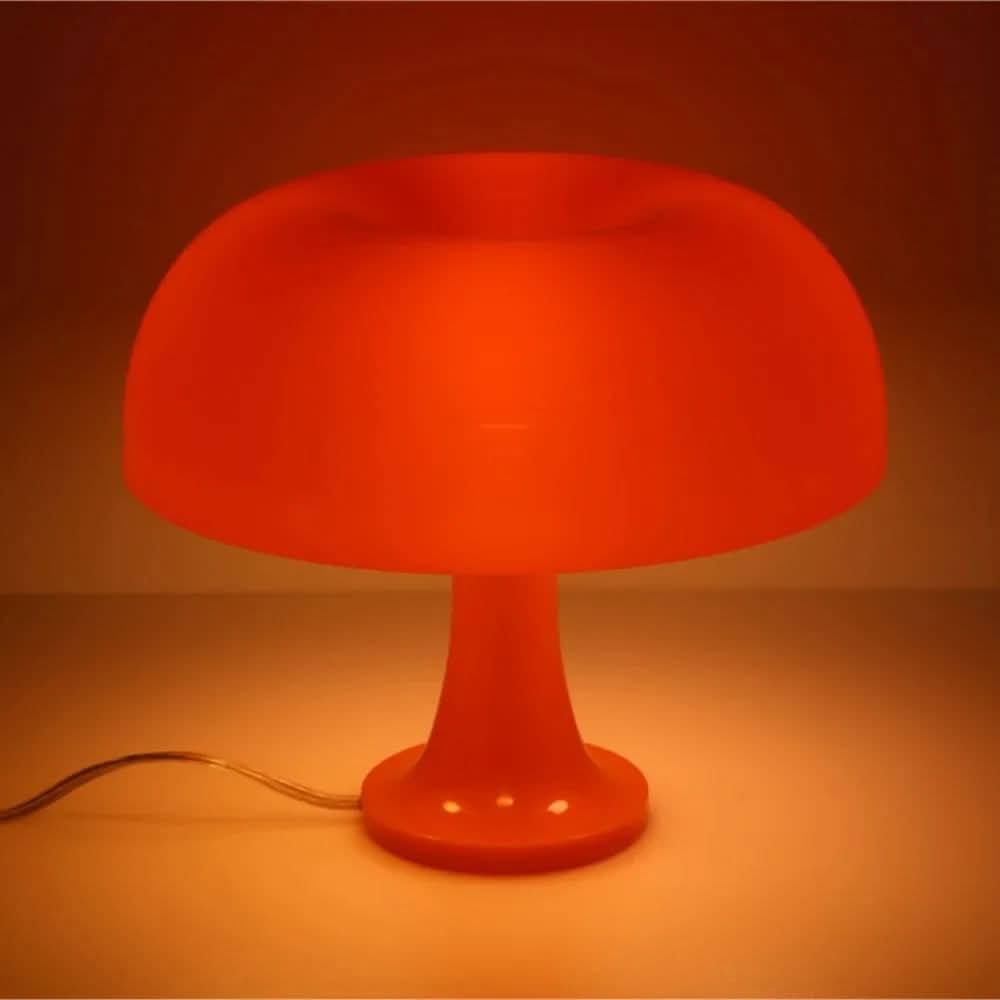 Lampe de table design forme champignon Fungo en ABS blanc ou orange - vue 7
