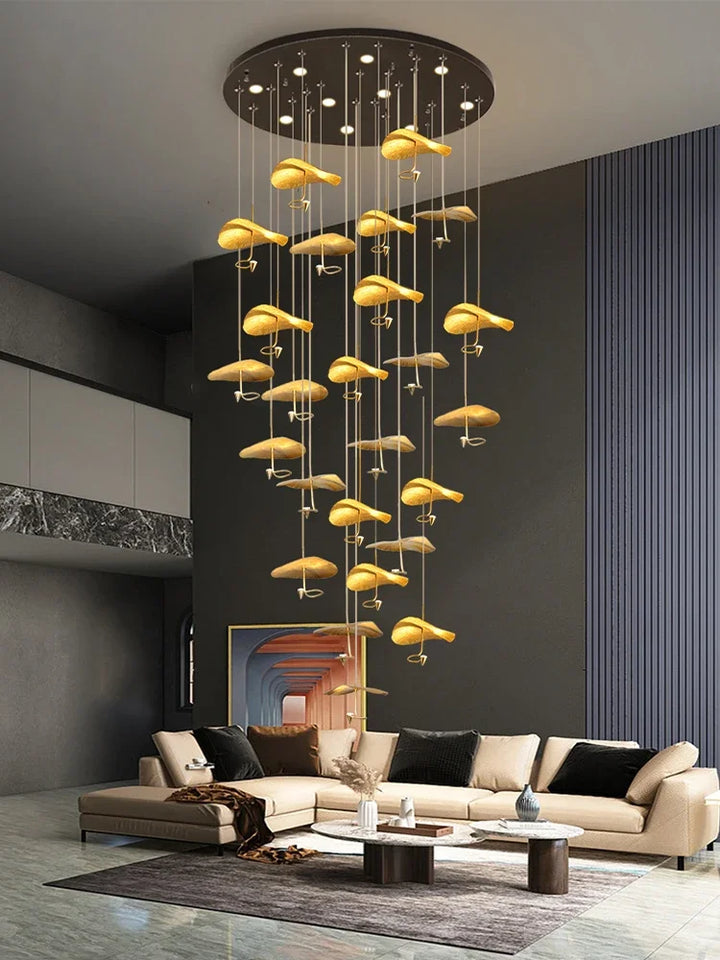 Suspension en cuivre moderne pour duplex – Céloria