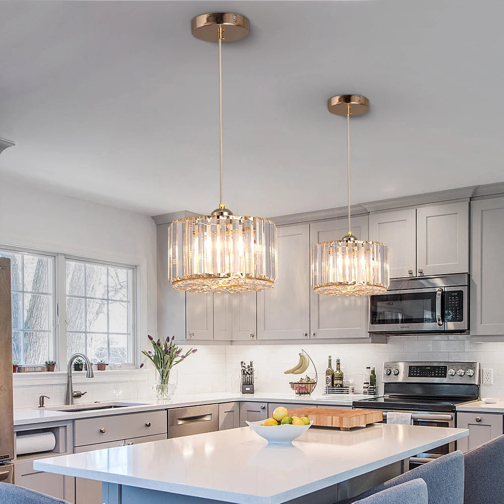 Plafonnier Cristal Doré pour Chambre – Célestine