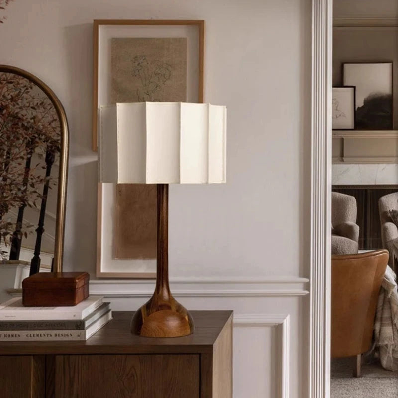 Houten staande lamp in Wabi-Sabi stijl voor woonkamer – Armonique