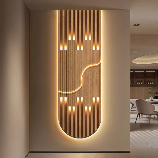 Wall-mounted LED copper light fixture for living room - Candelure