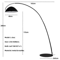 Lampe sur pied moderne en métal noir pour salon – Obsidial