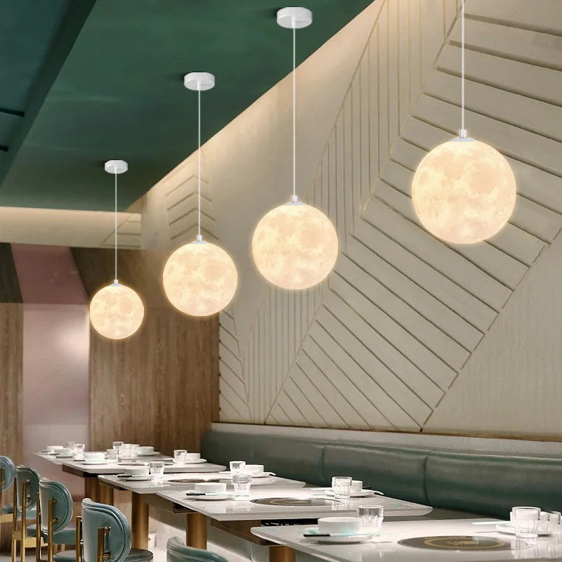 Moderne LED-hanglamp in wit metaal – Moonéclat