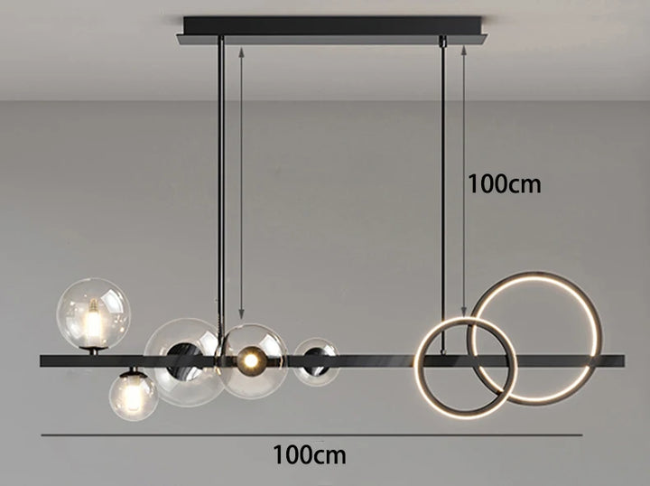 Suspension contemporaine en alliage pour salon – Halura