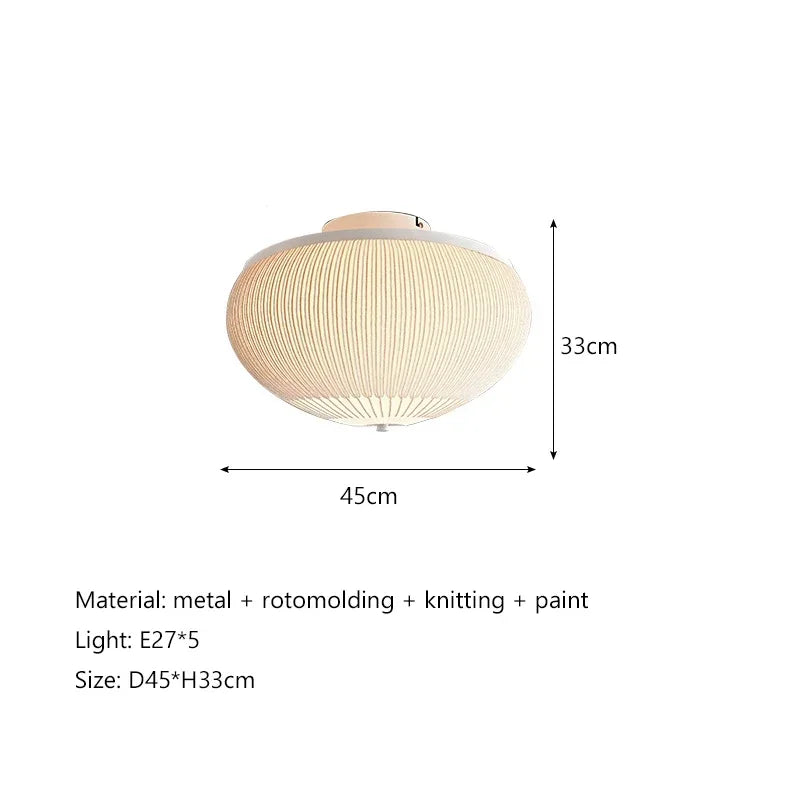 Lampe de Table Cocoon en Tissu Tressé Blanc – Alumine