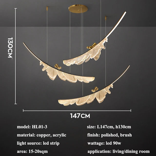 Suspension LED en cuivre pour salon et salle à manger – Candeluxa