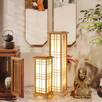 Lampe sur pied en bois style japonais pour salon – Zenshiro