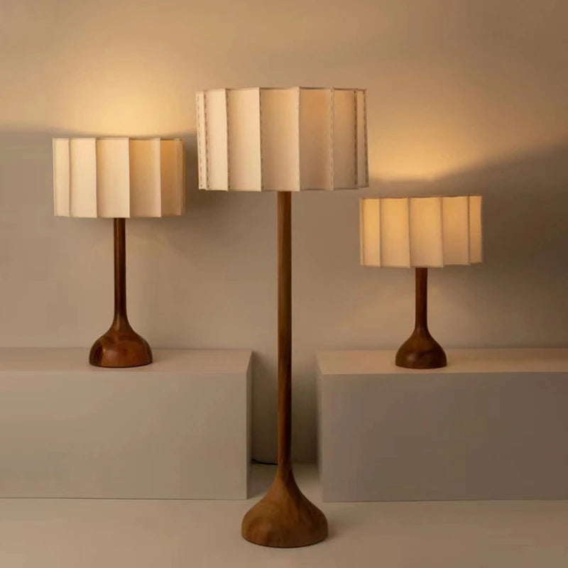 Houten staande lamp in Wabi-Sabi stijl voor woonkamer – Armonique