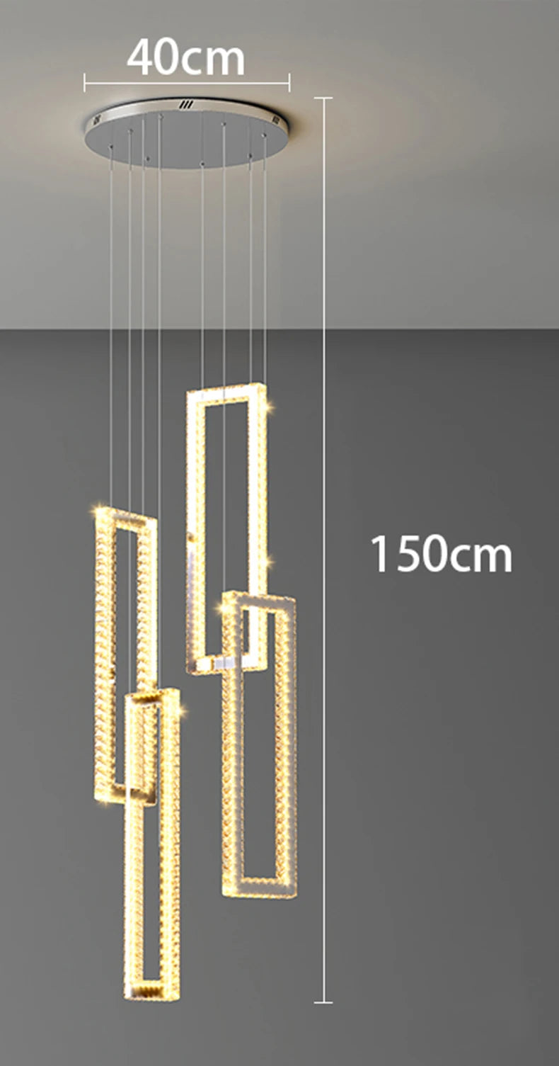 Lustre moderne en cristal pour salon – Cristarion