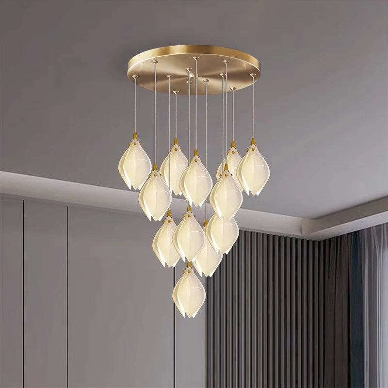Moderne glazen hanglamp voor woonkamer – Solistar