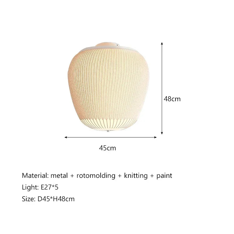 Lampe de Table Cocoon en Tissu Tressé Blanc – Alumine