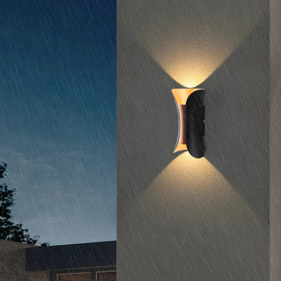 Applique murale extérieure directionnelle Nexa design bicolore noir et doré avec technologie COB - vue 5