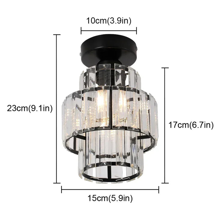Plafonnier Cristal Doré pour Chambre – Célestine