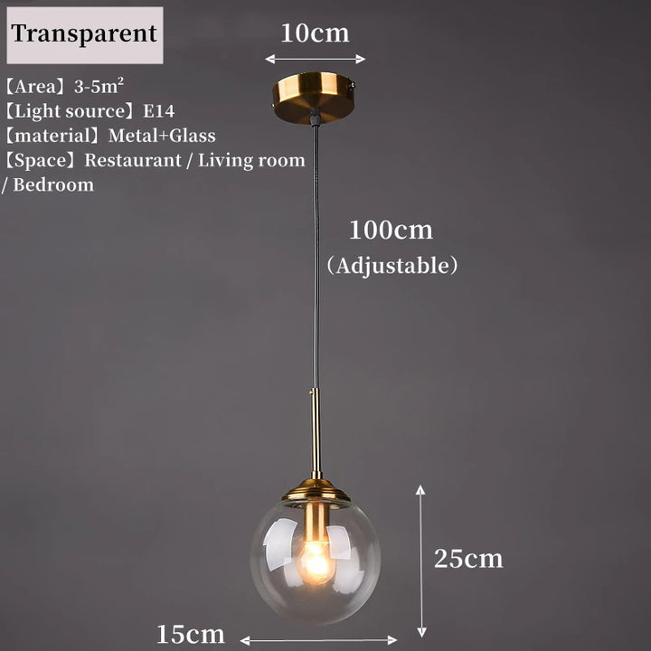 Suspension LED en verre poli pour salon – Crealuxa
