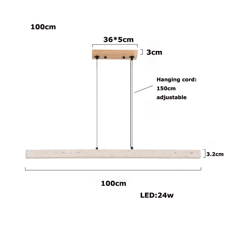 Lustre contemporain en pierre et acier pour salle à manger – Silexor