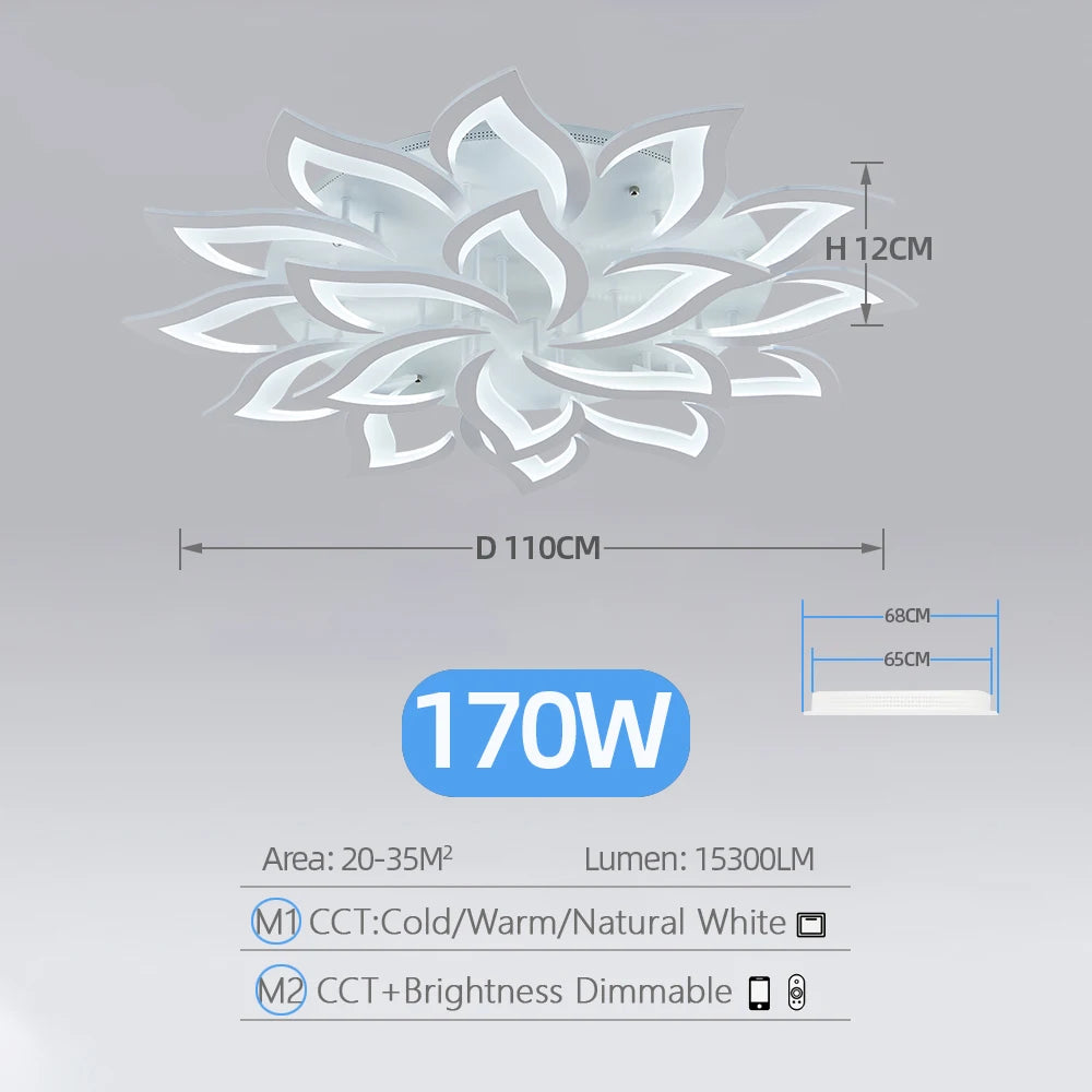 Plafonnier Acrylique Moderne Dimmable pour Salon/Chambre – Caeleste