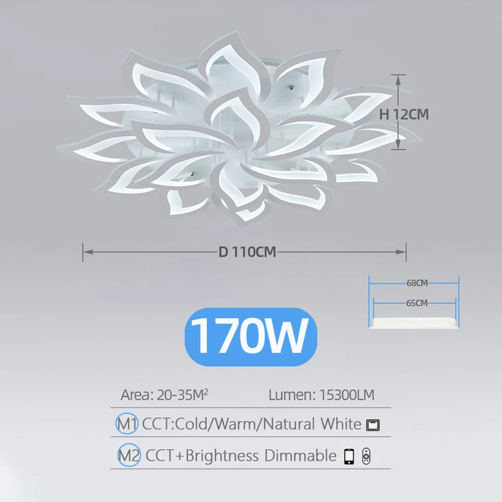 Plafonnier Acrylique Moderne Dimmable pour Salon/Chambre – Caeleste