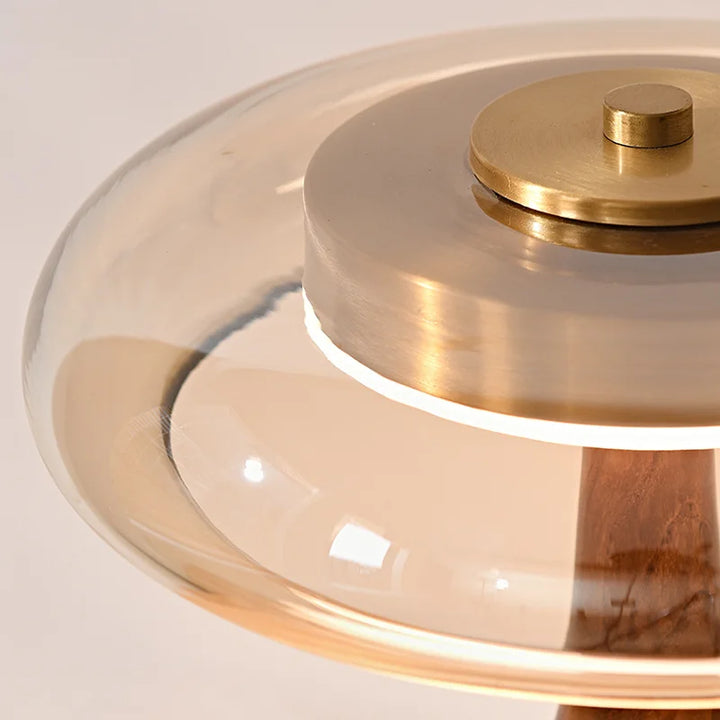 Lampe de Bureau en Bois et Verre Cuivré pour Chambre – Maderique