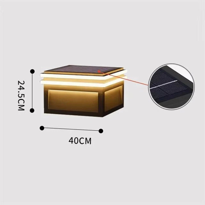 Lampe solaire extérieure carrée en acier inoxydable – Arionel