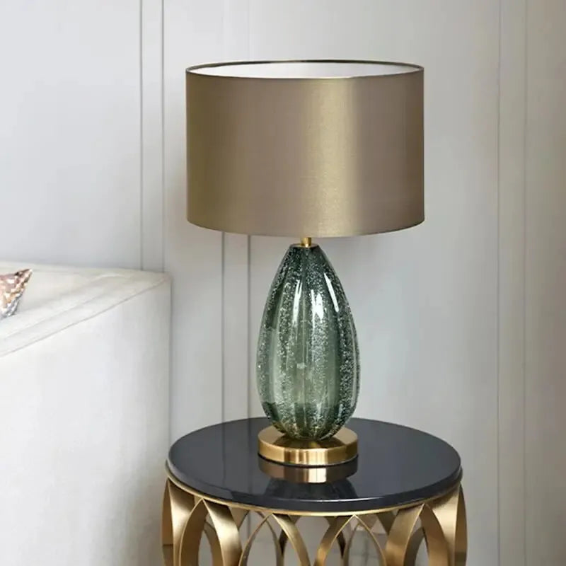 Ulmos Bedside Lamp in Artisanal Fluted Glass and Gilded Metal Vintage Design - View 6