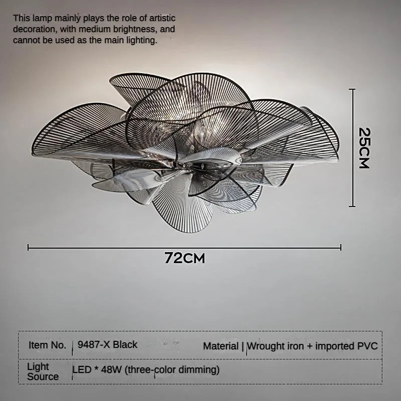 Plafonnier moderne en PVC noir pour chambre à coucher – Noctura