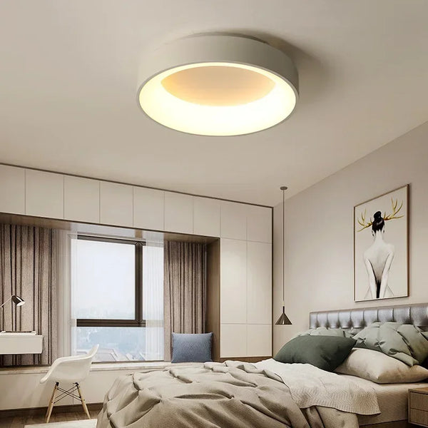 Plafonnier LED rond en métal pour salon – Ciralux
