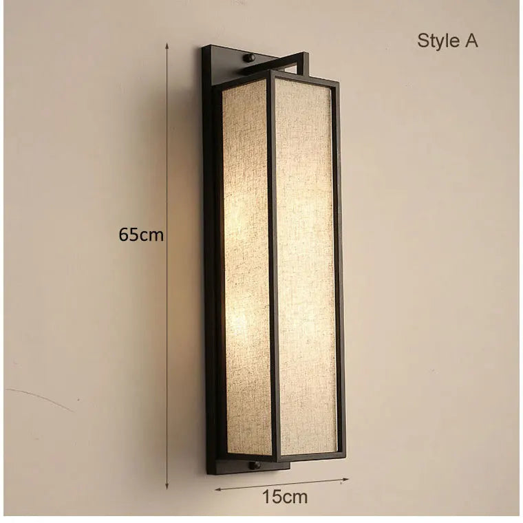 Applique murale en fer et lin style chinois pour chambre – Lumisan