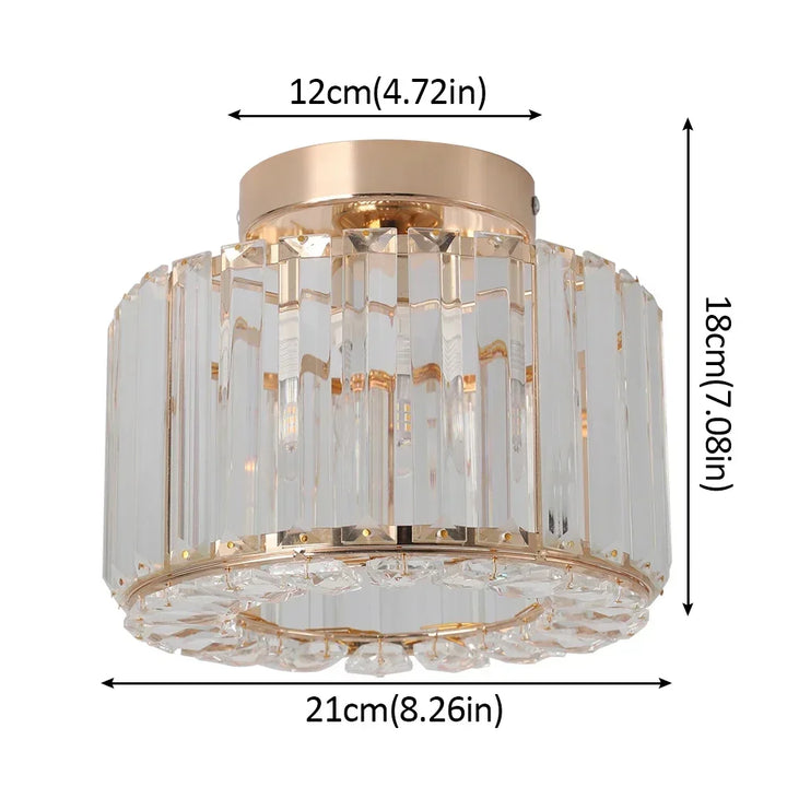 Plafonnier Cristal Doré pour Chambre – Célestine