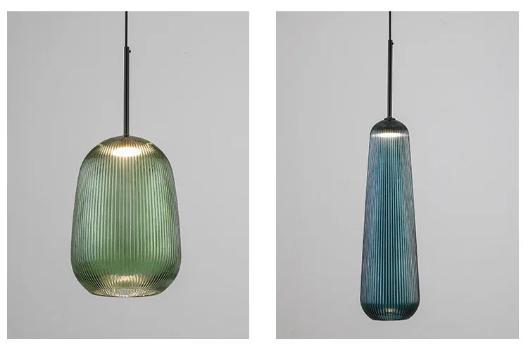 Hanglamp met gekleurde glaskap in middeleeuwse stijl voor woonkamer – Alumine