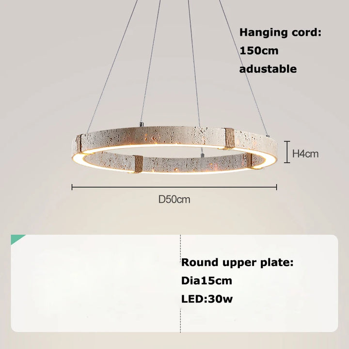 Lustre contemporain en pierre et acier pour salle à manger – Silexor