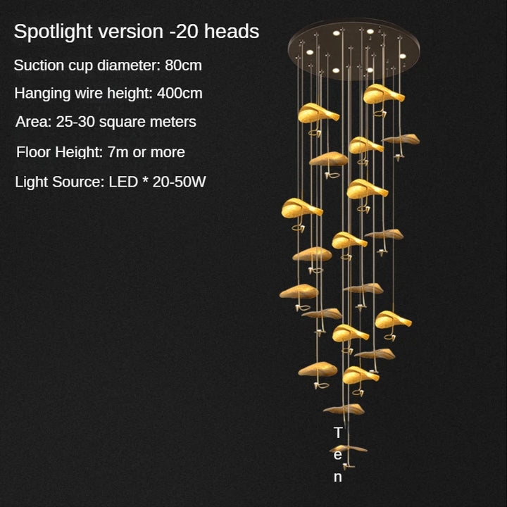 Suspension en cuivre moderne pour duplex – Céloria