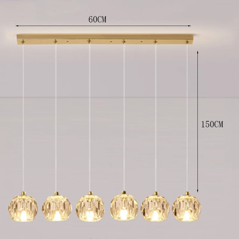 Suspension cristal moderne pour salon – Crystalline