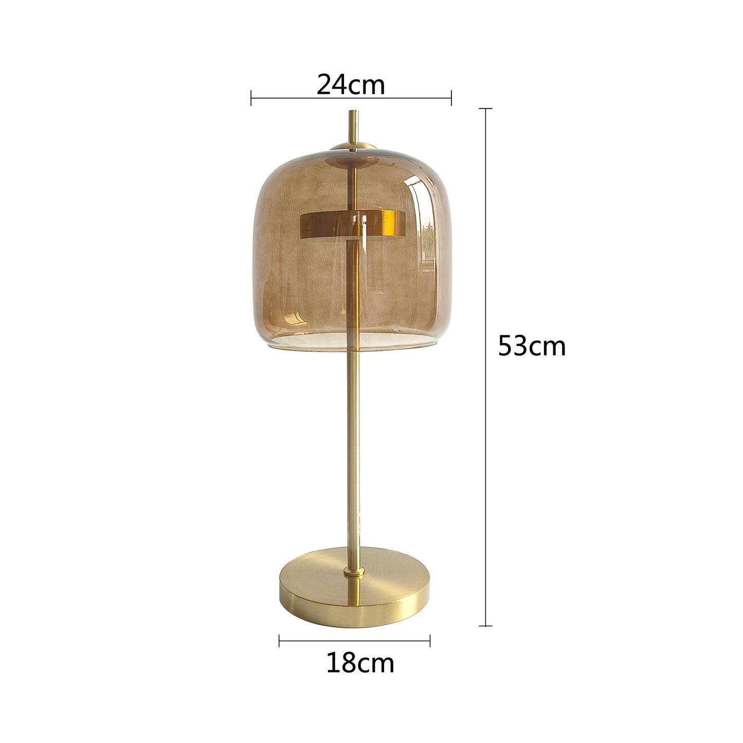 Lampe de chevet moderne Xiumis globe en verre et base métal doré brossé - vue 13