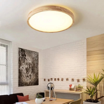 Moderne Plafondlamp Natuurlijk Hout Homogene Verlichting – Boscato