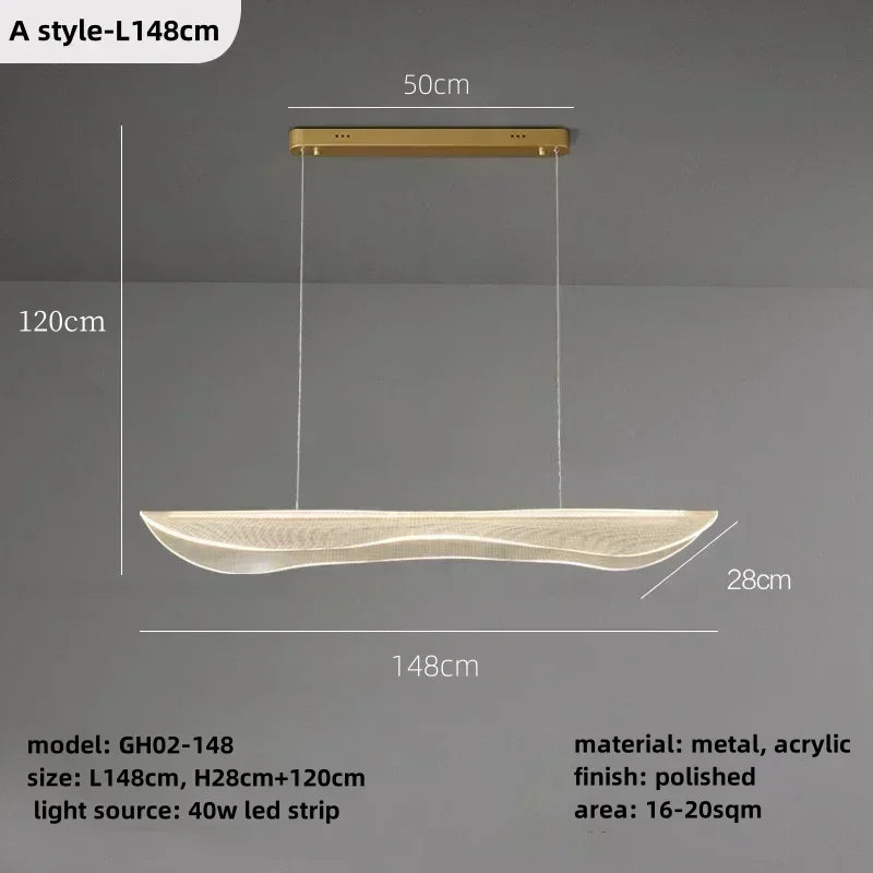 Suspension LED nordique en fer pour salle à manger – Oréade