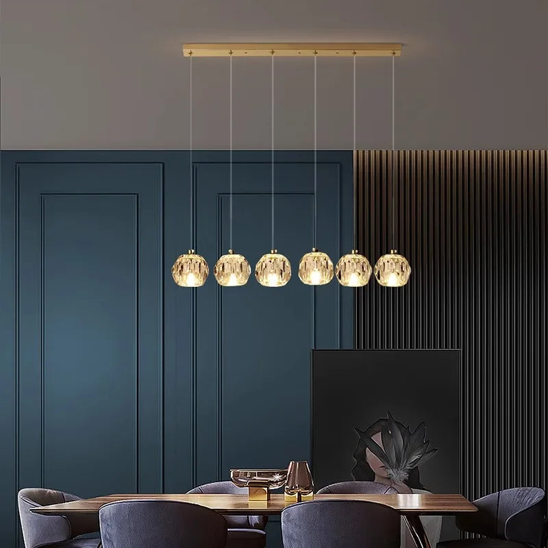 Suspension cristal moderne pour salon – Crystalline