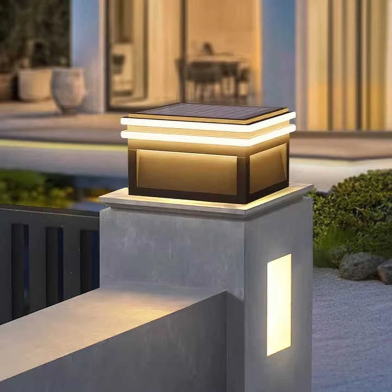 Lampe solaire extérieure carrée en acier inoxydable – Arionel