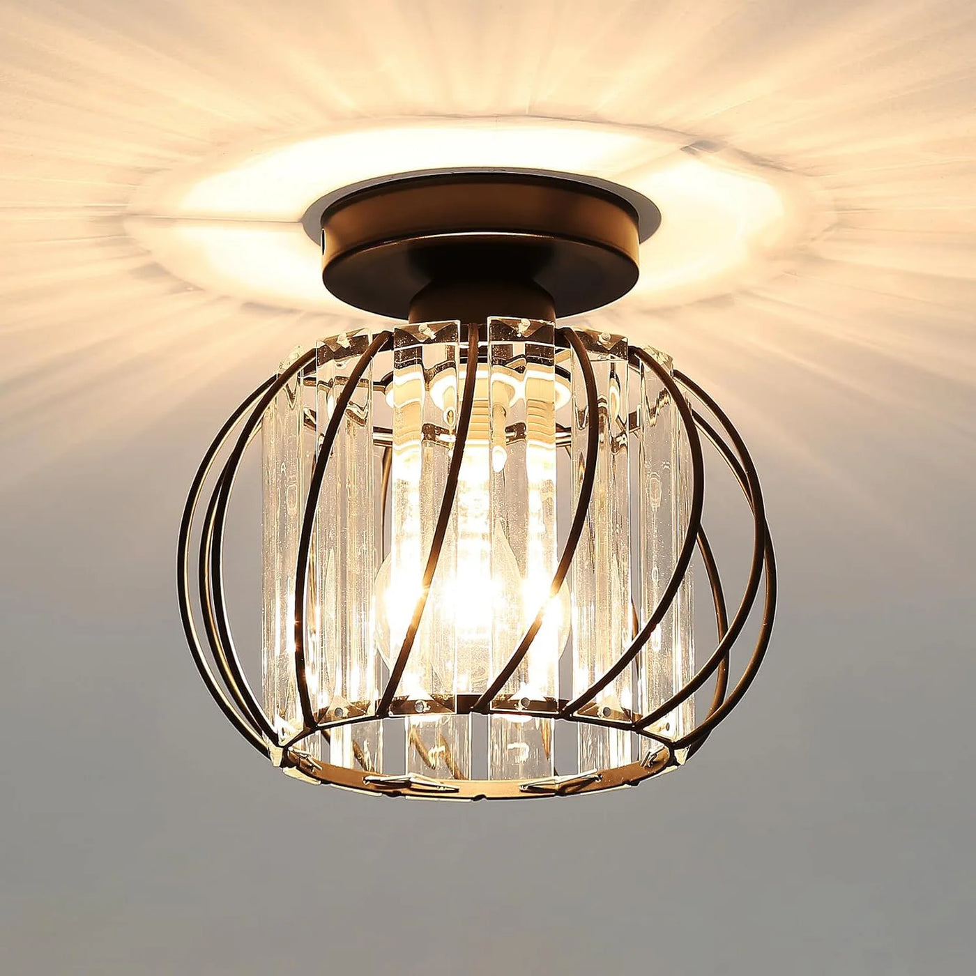 Plafonnier vintage en fer noir pour salle à manger – Mirostella