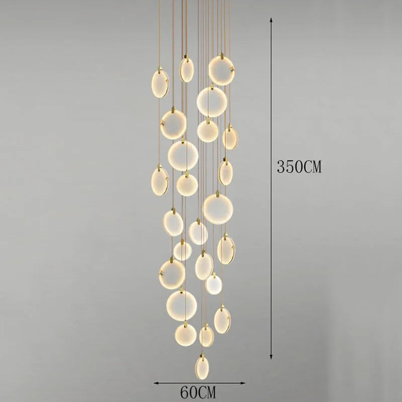 Suspension LED moderne en acrylique pour salon – Thaliona