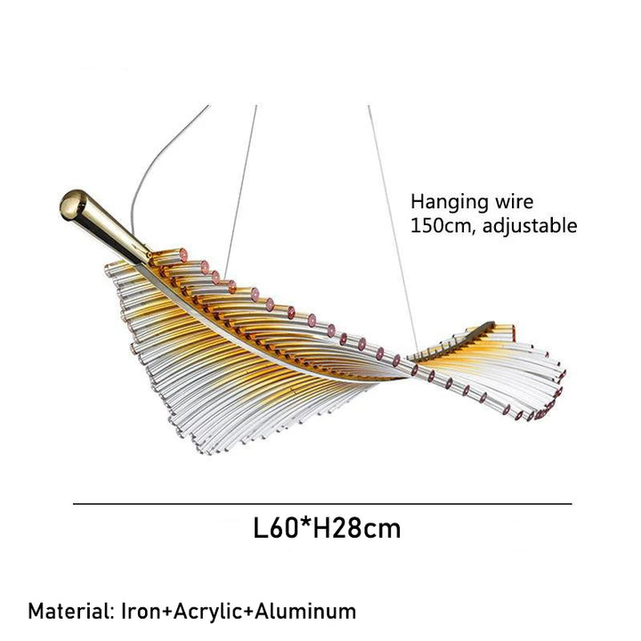 Lustre LED en Cristal à Feuilles pour Salon et Escalier – Caeluxia