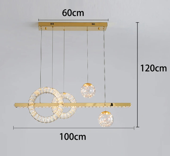 Lustre moderne en cristal pour salon – Cristarène