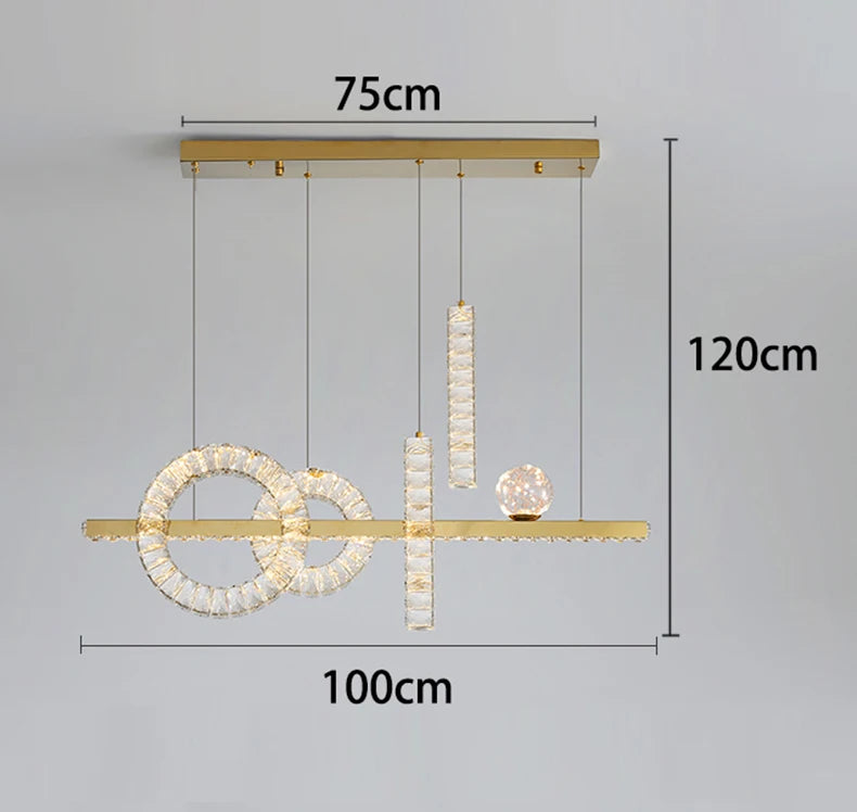 Lustre moderne en cristal pour salon – Cristarène